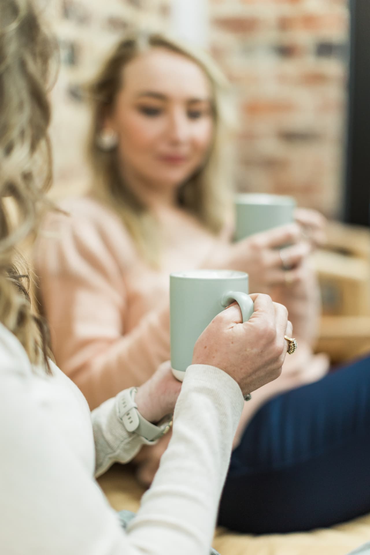 Consultation over coffee with a patient at the practice