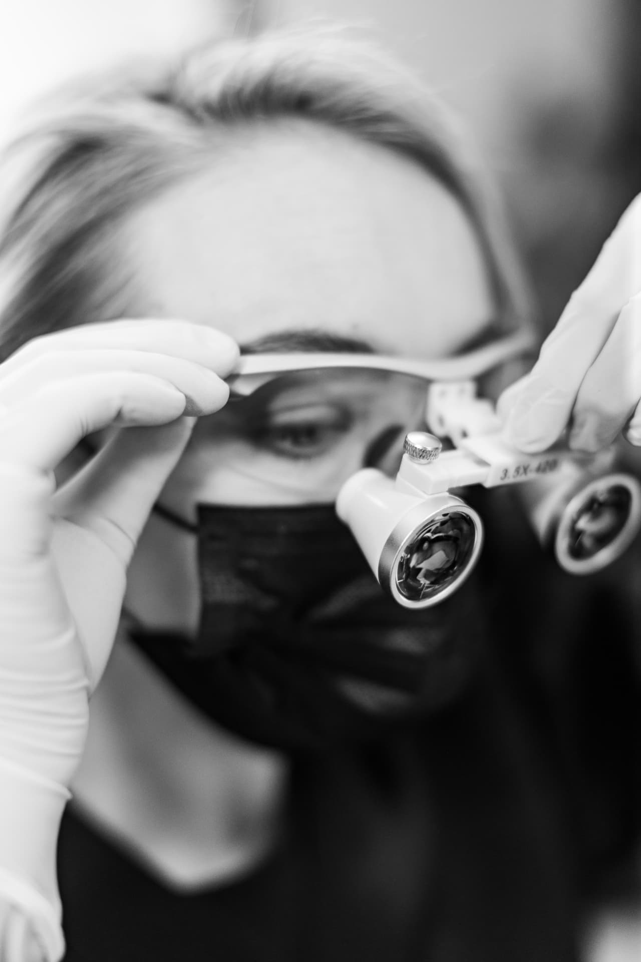 Surgical loupes used for precision periodontal microsurgery